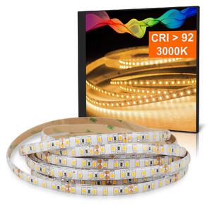 Striscia LED 2835 Bianco caldo (3000K) CRI 92 72W 5 metri 24V IP44