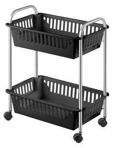 Carrello portaoggetti nero 41x52x26 cm Oslo – Metaltex