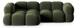 Divano angolare verde (con penisola a sinistra/con chaise lounge) con rivestimento in velluto Loretto – Cosmopolitan Design