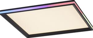 Lampada da soffitto a LED Selltec Panel Digital RGB con regolazione della temperatura di colore (CCT) e intensità luminosa, telecomando, nera; ideale per soggiorno, corridoio, ufficio e studio