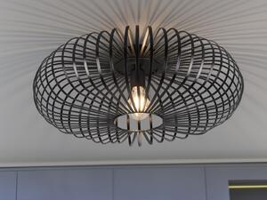 Plafoniera a LED con paralume a griglia in metallo nero, Ø 50 cm, lampade per scale