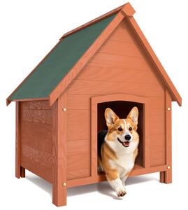 Cuccia per Cani da Esterno 71x62,5x85cm con Tetto Apribile in Legno di Cipresso