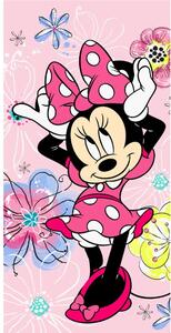 Asciugamano per bambini rosa in cotone 70x140 cm Minnie "Pink bow" – Jerry Fabrics