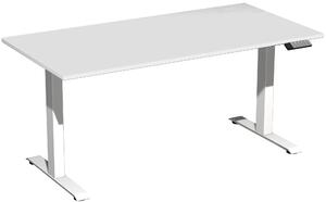 Tavolo elevatore elettrico regolabile in altezza, 1600x800x730-1230, grigio chiaro/bianco