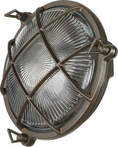 Applique da esterno Ø 21 cm vetro nero ottone E27 IP64 Applique marittima da esterno cortile