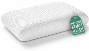Cuscino Guanciale Suprem Memory Foam Lavabile Altezza 15 cm Tessuto Traspirante Bianco