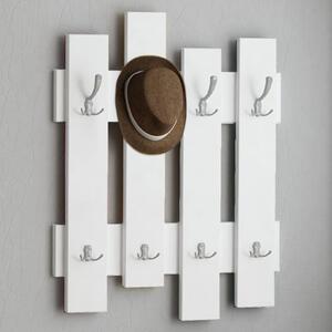 Appendiabiti da Muro 64x4x79 cm Attaccapanni con Montaggio a Parete in Legno Bianco