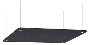 Pannello Fonoassorbente da Soffitto con Kit di 4 Cavetti 120x50 cm Finitura Antracite