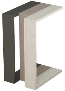 Tavolino da Soggiorno 30x40x57 cm Laterale Divano in Legno Bianco Antico Tortora Antracite