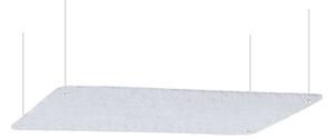 Pannello Fonoassorbente da Soffitto con Kit di 4 Cavetti 150x50 cm Finitura Grigio