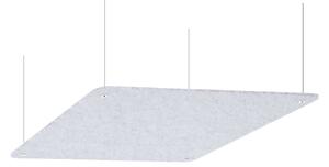 Pannello Fonoassorbente da Soffitto con Kit di 4 Cavetti 70x70 cm Finitura Grigio