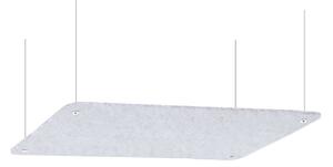 Pannello Fonoassorbente da Soffitto con Kit di 4 Cavetti 120x50 cm Finitura Grigio