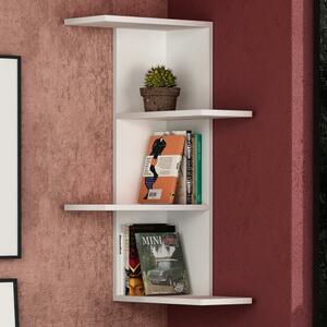 Libreria Scaffale 42x42x85 cm 4 Ripiani da Parete Angolare in MDF Bianco