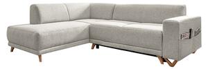Divano angolare beige allungabile e con contenitore (penisola a sinistra/a L) Classy Sophie – Miuform