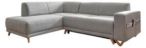 Divano angolare grigio chiaro allungabile e con contenitore (penisola a sinistra/a L) Classy Sophie – Miuform