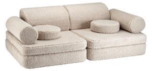 Divano per bambini marrone chiaro con rivestimento in bouclé 132 cm Settee – Wigiwama
