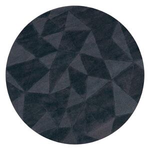 Tappeto rotondo color antracite in lana tessuto a mano ø 160 cm Shard Charcoal – Flair Rugs