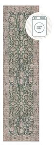 Passatoia verde lavabile 60x230 cm Beau Floral – Flair Rugs