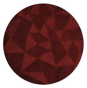 Tappeto rotondo burgundy in lana tessuto a mano ø 160 cm Shard Red – Flair Rugs
