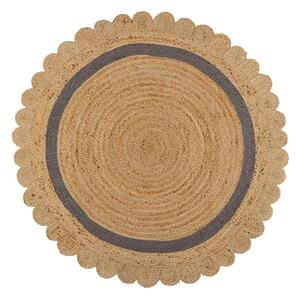 Tappeto rotondo grigio/di colore naturale in iuta tessuto a mano ø 160 cm Grace Grey – Flair Rugs
