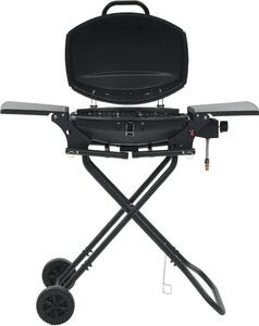 VidaXL Barbecue a gas portatile con zona cottura Nero