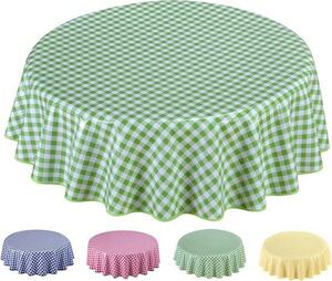 Tovaglia, lavabile, facile da pulire, 160 cm, a quadri, blu-grigio