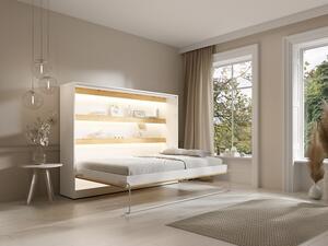 Letto estraibile 140 x 200 cm Apertura orizzontale manuale Con LED Bianco e Naturale - RAPILI