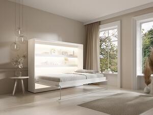 Letto estraibile 140 x 200 cm Apertura orizzontale manuale Con LED Bianco - RAPILI