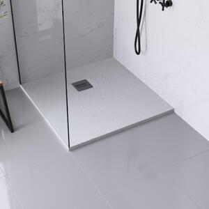Piatto doccia ultrasottile SENSEA resina sintetica e polvere di marmo Remix 90 x 90 cm bianco
