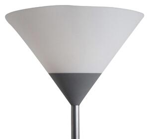 Lampada da terra con luce da lettura Basic nichel, in plastica, H177.0cm, E27 MAX60W +E14 MAX40W