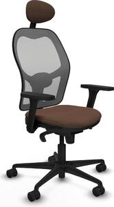 Sedia da ufficio con poggiatesta Piqueras y Crespo 3D036N1 Grigio Marrone scuro