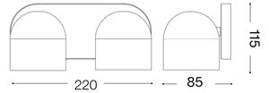 Ideal Lux - Luce Spot da parete a LED DODO 2xGX53/9W/230V nero