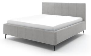 Letto matrimoniale imbottito grigio chiaro con contenitore con rete inclusa 180x200 cm Lizzano – Meise Möbel