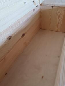 Baule cassapanca in legno massello porta tutto porta legna Alberiamo - Mini 73x35xH33 cm