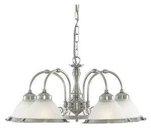 Searchlight 1045-5 - Lampadario a sospensione con catena AMERICAN DINER 5xE14/60W/230V cromo