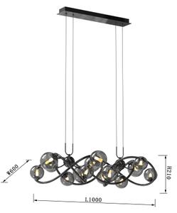 Wofi 7014-1405 - Lampadario LED a sospensione con filo NANCY 14xG9/3,5W/230V nero/cromo