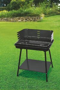 Barbecue in metallo griglia rimovibile in acciaio inox ripiano inferiore 4 posizioni di cottura