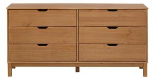 Cassettiera bassa in legno di pino in colore naturale 150x75 cm Post - Støraa