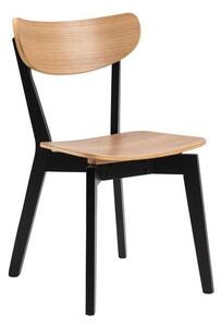 Sedia da pranzo in rovere decorato in nero e naturale Roxby - Actona