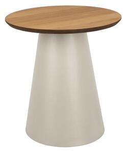 Tavolino rotondo con piano effetto rovere color crema e naturale ø 45 cm Soli - Actona