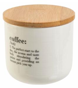 Barattoli sale zucchero e caffè da 500 ml in porcellana con coperchio in bamboo set 3 pezzi Victionary