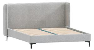 Letto matrimoniale imbottito grigio con griglia 180x200 cm Basti - Ropez