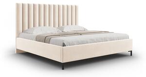 Letto matrimoniale imbottito beige con contenitore con griglia 180x200 cm Casey - Mazzini Beds