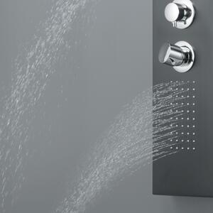 Colonna doccia idromassaggio Calì3 con miscelatore termostatico nero lucido 2 getti