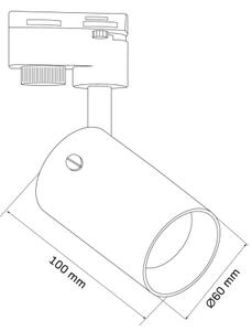 Faretto per sistema a binario SMOKY 1xGU10/10W/230V nero
