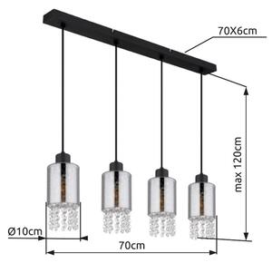 Globo 15799-4H - Lampadario a sospensione con filo BACKEY 4xE27/40W/230V nero