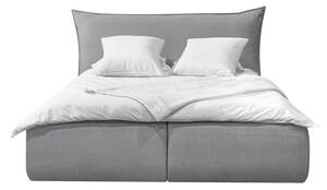 Letto matrimoniale imbottito grigio chiaro con contenitore con griglia 180x200 cm Jade - Bobochic Paris