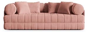 Divano rosa allungabile con rivestimento in velluto 206 cm Kemi – Cosmopolitan Design