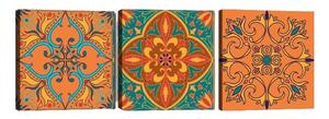 Set di 3 dipinti Mandala Secret Mandala Scarlet - Tablo Center