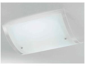 VELA GRANDE PLAFONIERA VETRO RETTANGOLARE BIANCO BORDO TRASPARENTE